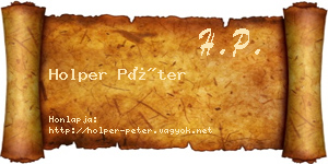 Holper Péter névjegykártya