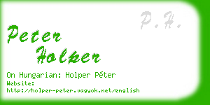 peter holper business card